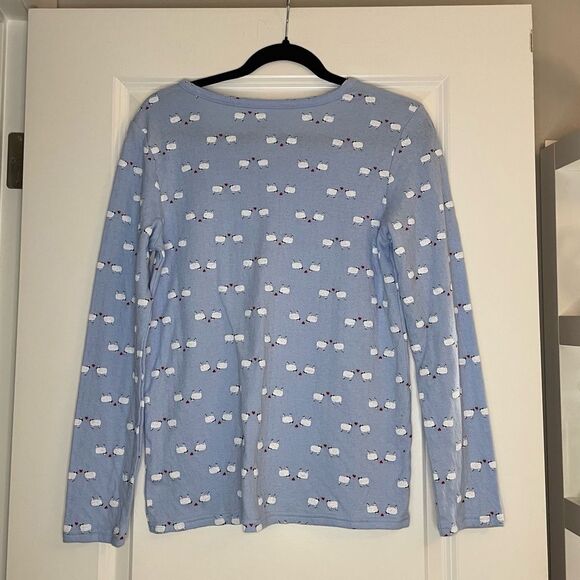 Croft & Barrow Intimates Long Sleeve Sheep Pajama Top XS - Picture 2 of 8